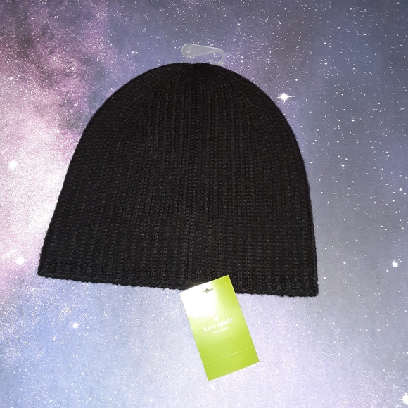 KATE SPADE BLACK WINKING BEANIE CAP - Picture 5 of 5